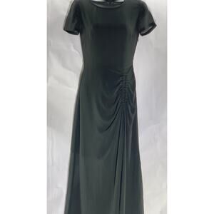 ALLSAINTS Black Sheer Illusion Hem Ruched Ariya Goth Grunge Midi Dress SZ 0